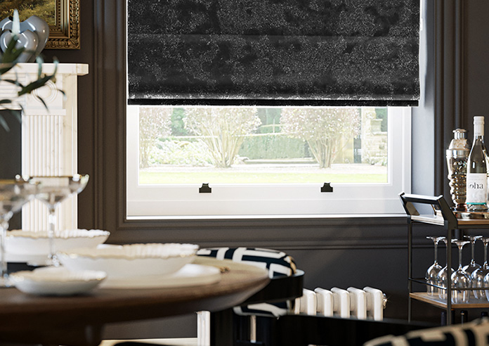Crushed Velvet, Black Noir - Roman Blind - Image 5